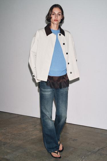 100% 울 엑스트라 소프트 스웨터 - Zara 미디움 블루