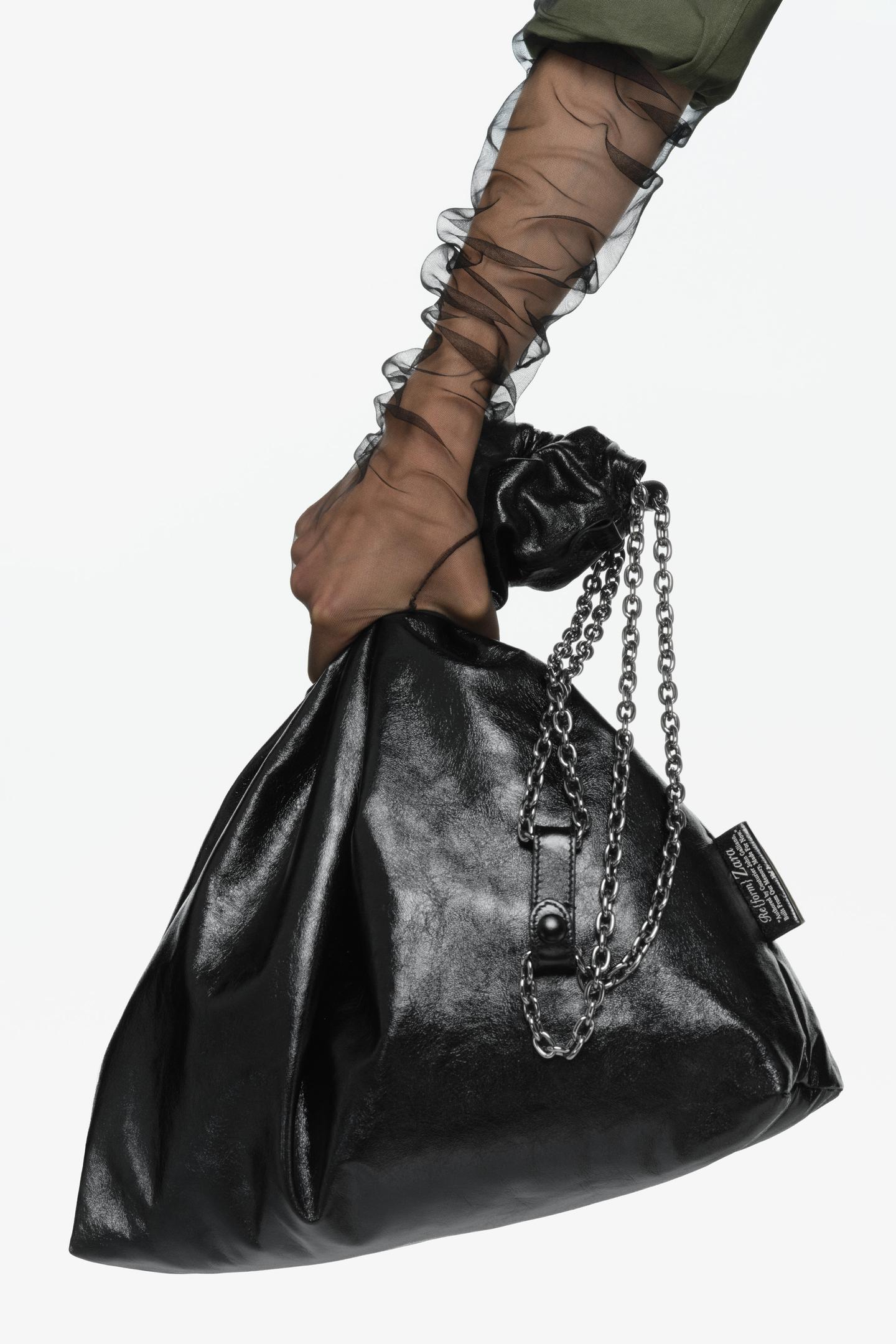 Женская сумка Zara Limited Edition Tri-Chic Large Leather, цвет: Чёрный — фото 10