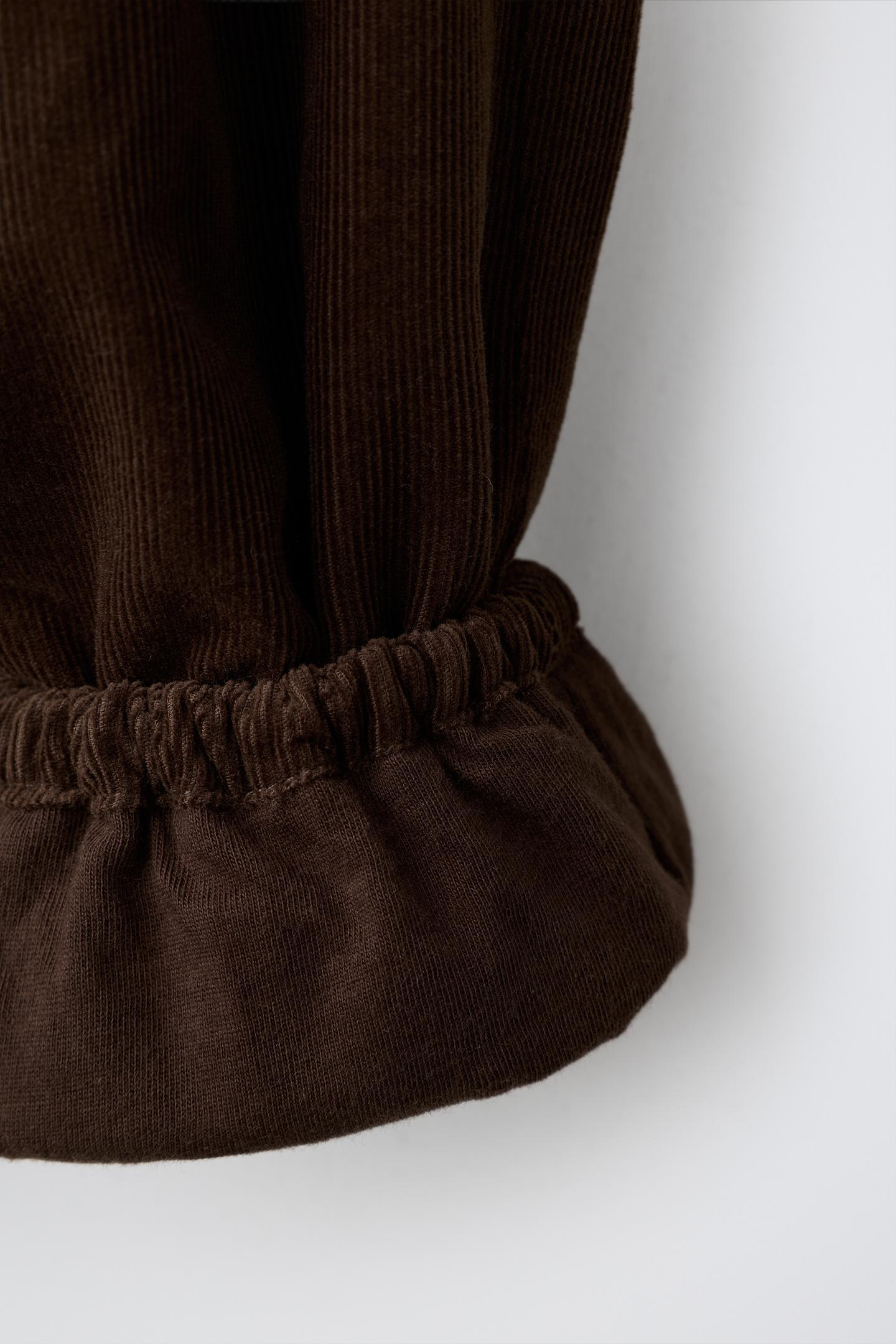 Детские брюки Zara Micro-Corduroy Jogger, цвет: Коричневый — фото 4