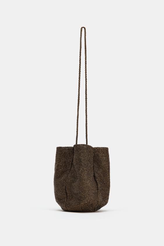 METALLIC WOVEN HANDBAG