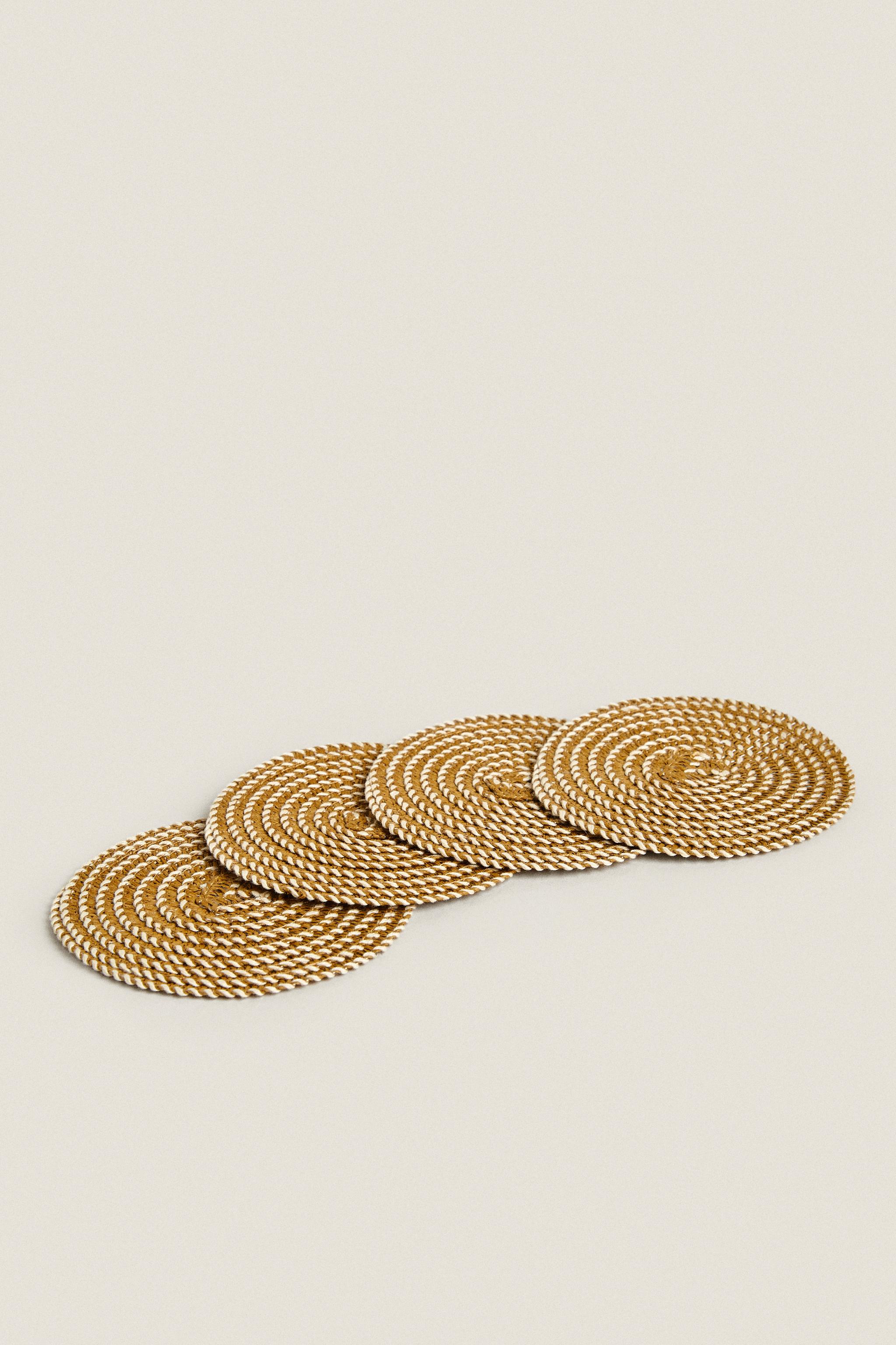 PAPER COASTER PACK (PACK OF 4) — taupe brown