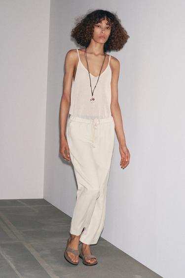 ZW COLLECTION JOGGER TROUSERS - Ecru by Zara - Image 1