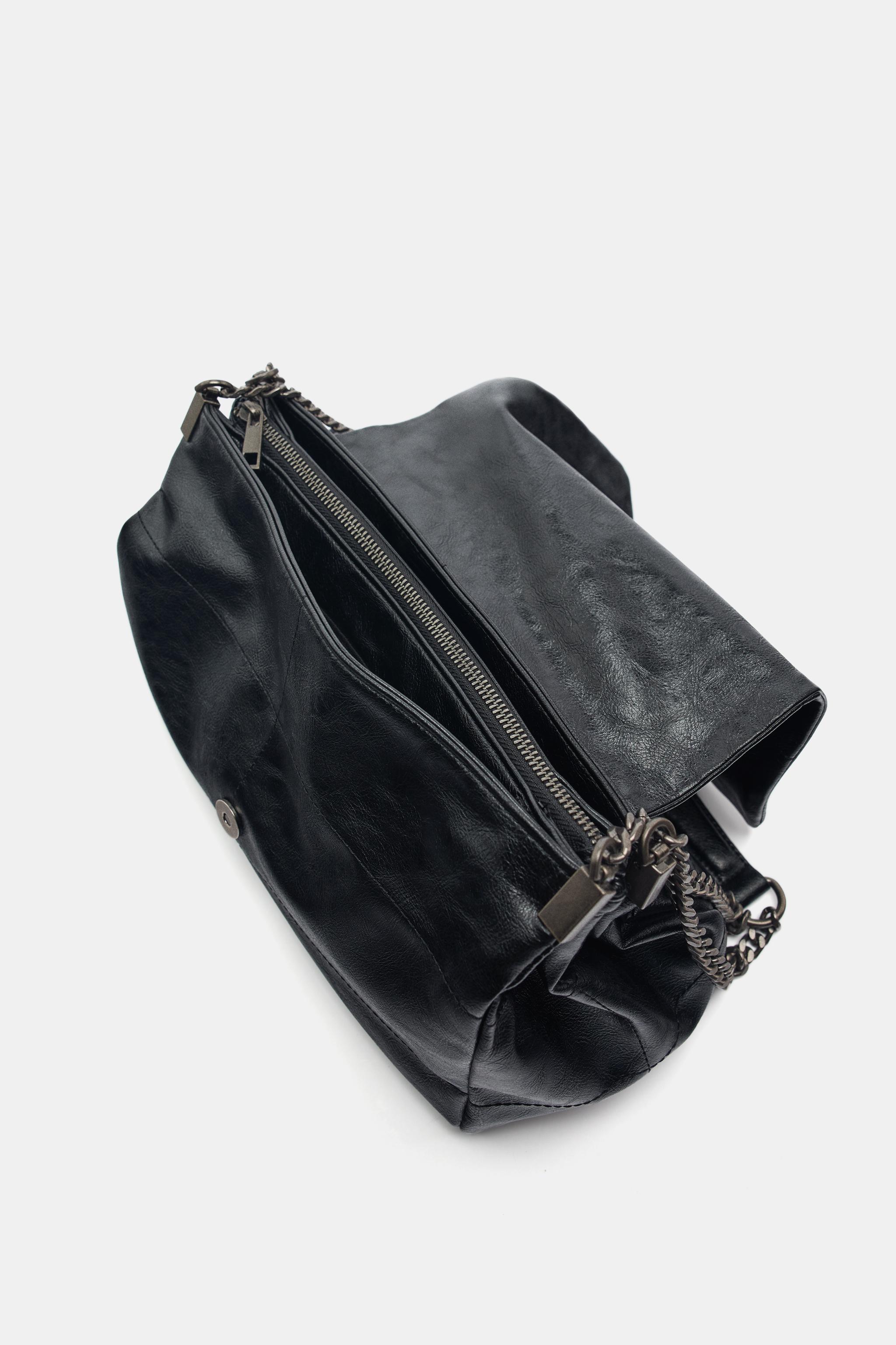 ZARA ブラック ショルダーバッグ ロック フラップショルダーバッグ - ブラック | ZARA Japan / 日本