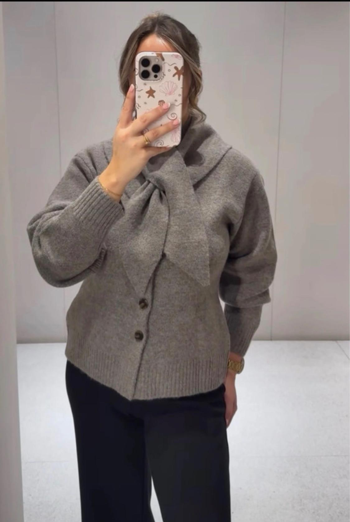 CARDIGAN WITH SCARF DETAIL - Image 5
