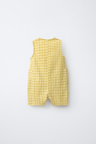 BODY COURT À CARREAUX - Jaune de Zara - Image 1