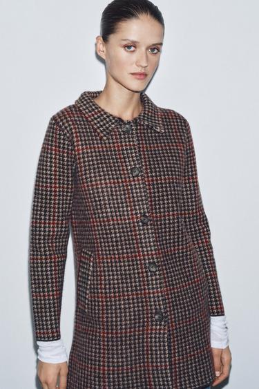 MANTEAU 100% LAINE PIED-DE-POULE - Multicolore de Zara - Image 1