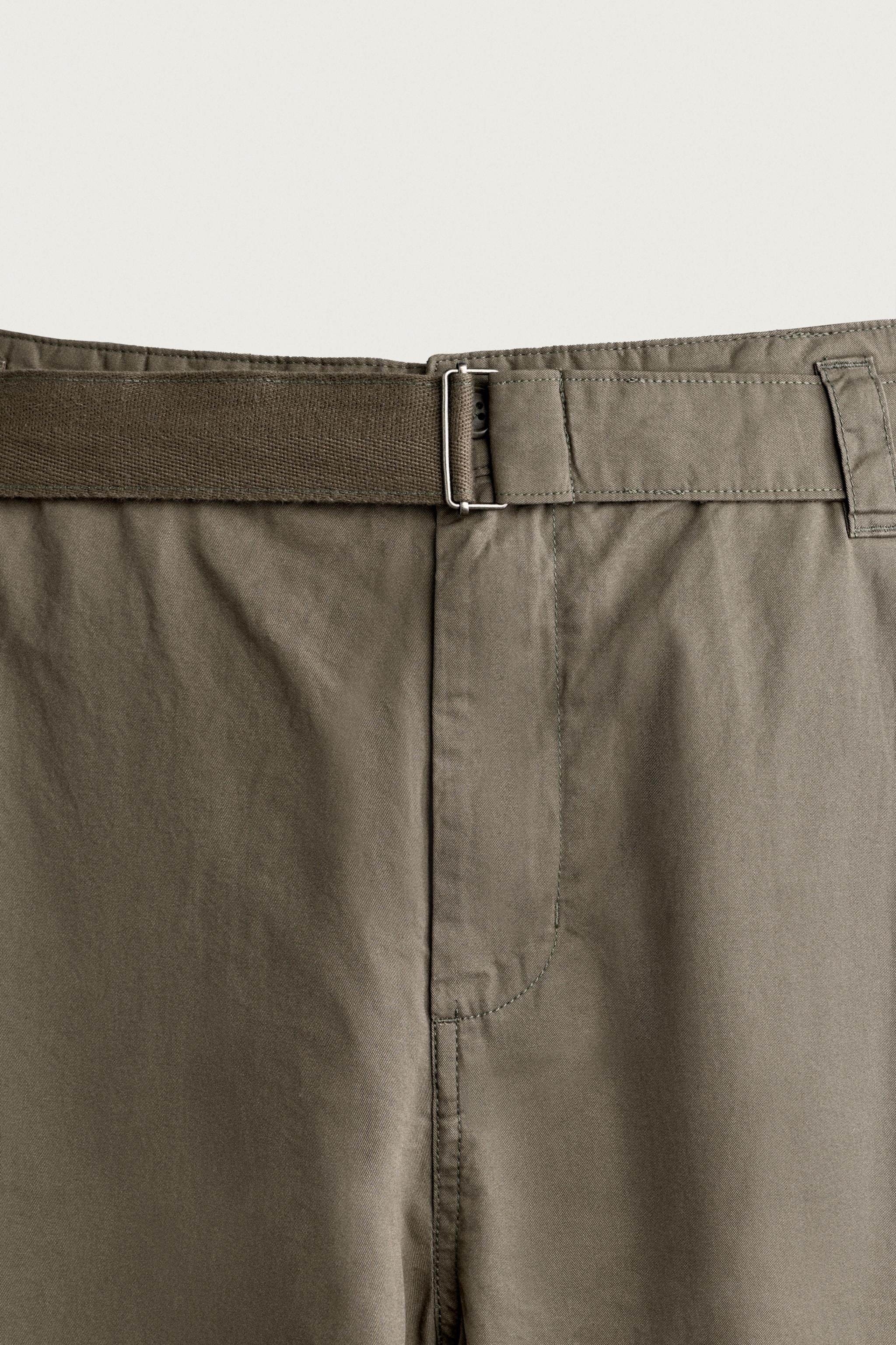 RELAXED FIT BELTED PANTS