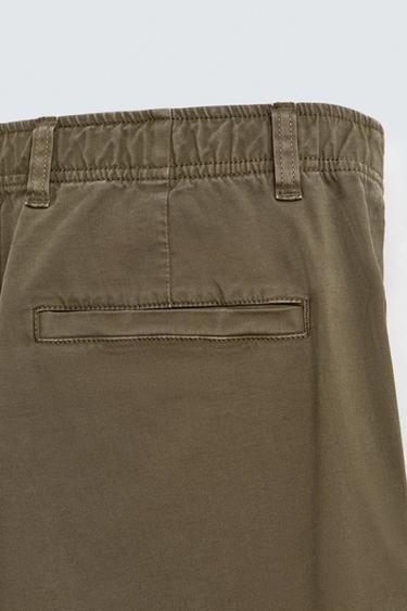 PANTALON STRAIGHT FIT SERGÉ - Kaki foncé de Zara - Image 9