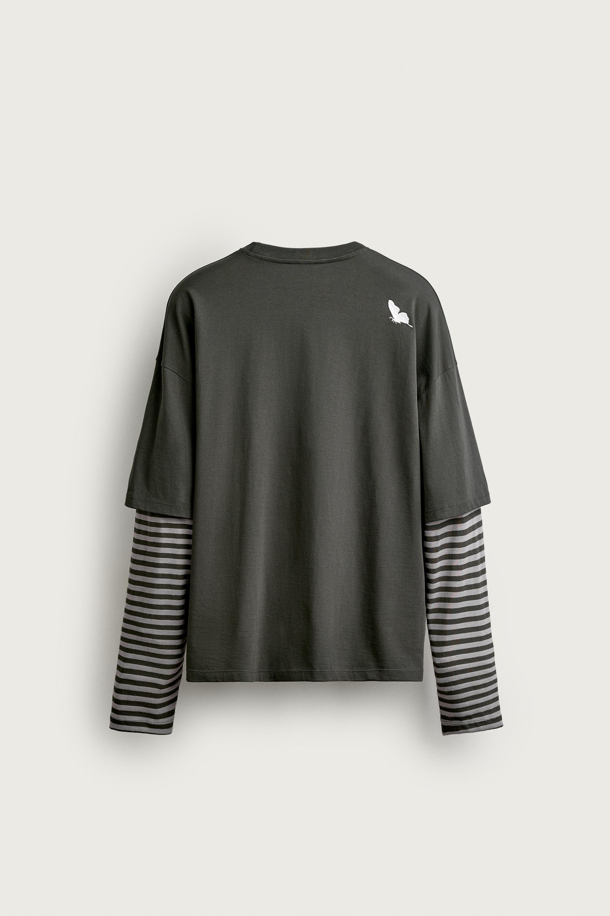 EDWARD SCISSORHANDS STRIPED SLEEVE T-SHIRT