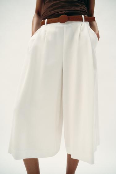 BERMUDA LONGUE CEINTURE - Blanc cassé de Zara - Image 1