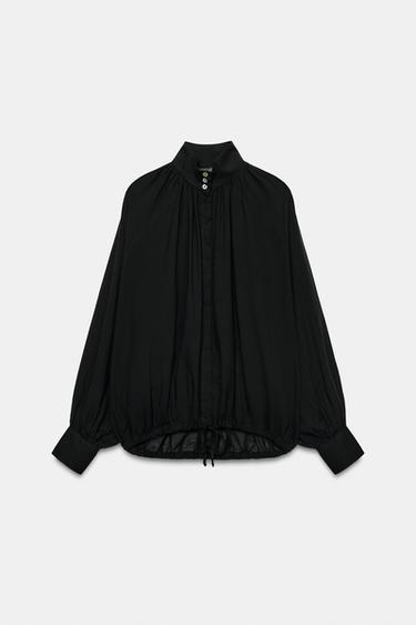 ZW COLLECTION ハイネックシャツブラックZaraのZW COLLECTION ハイネックシャツ - ブラック