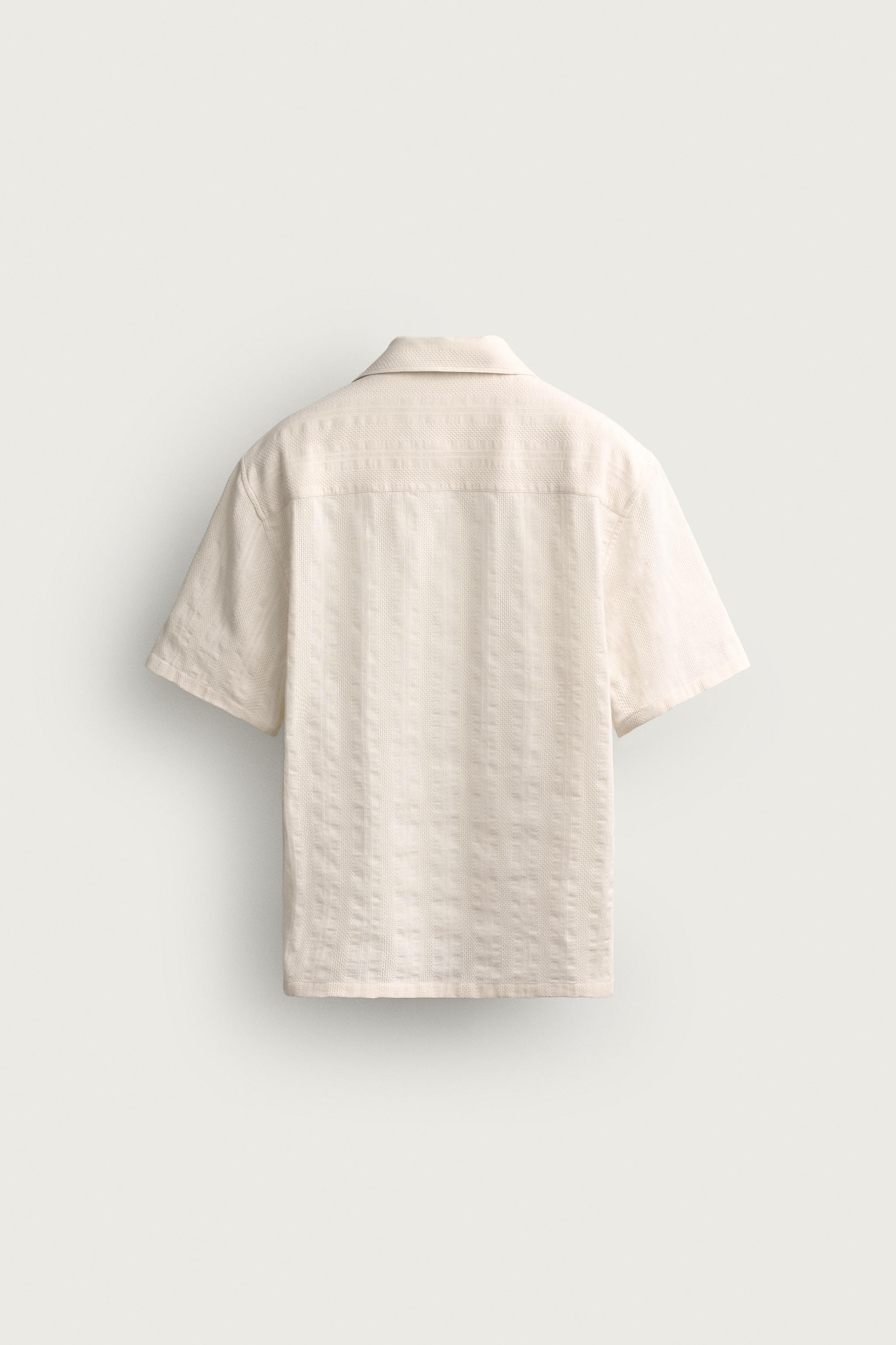 Мужские рубашки Zara REGULAR FIT JACQUARD SHIRT — фото 8