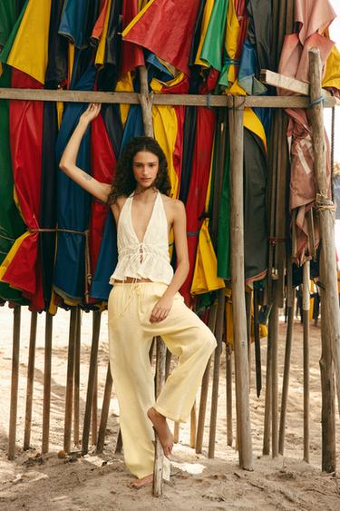 PANTALÓN FLUIDO - Amarillo de Zara