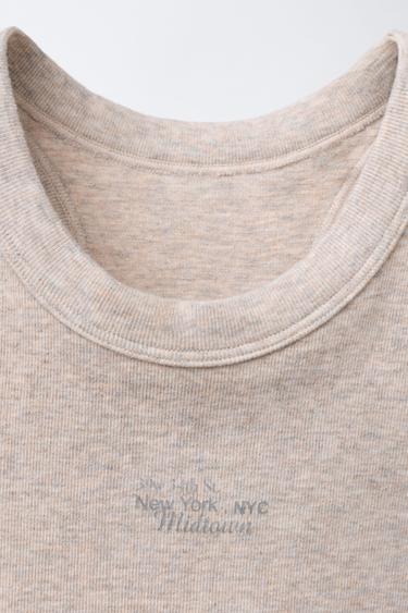 SLOGAN SEAMLESS CROP TOP - Sand / Marl by Zara - Image 2