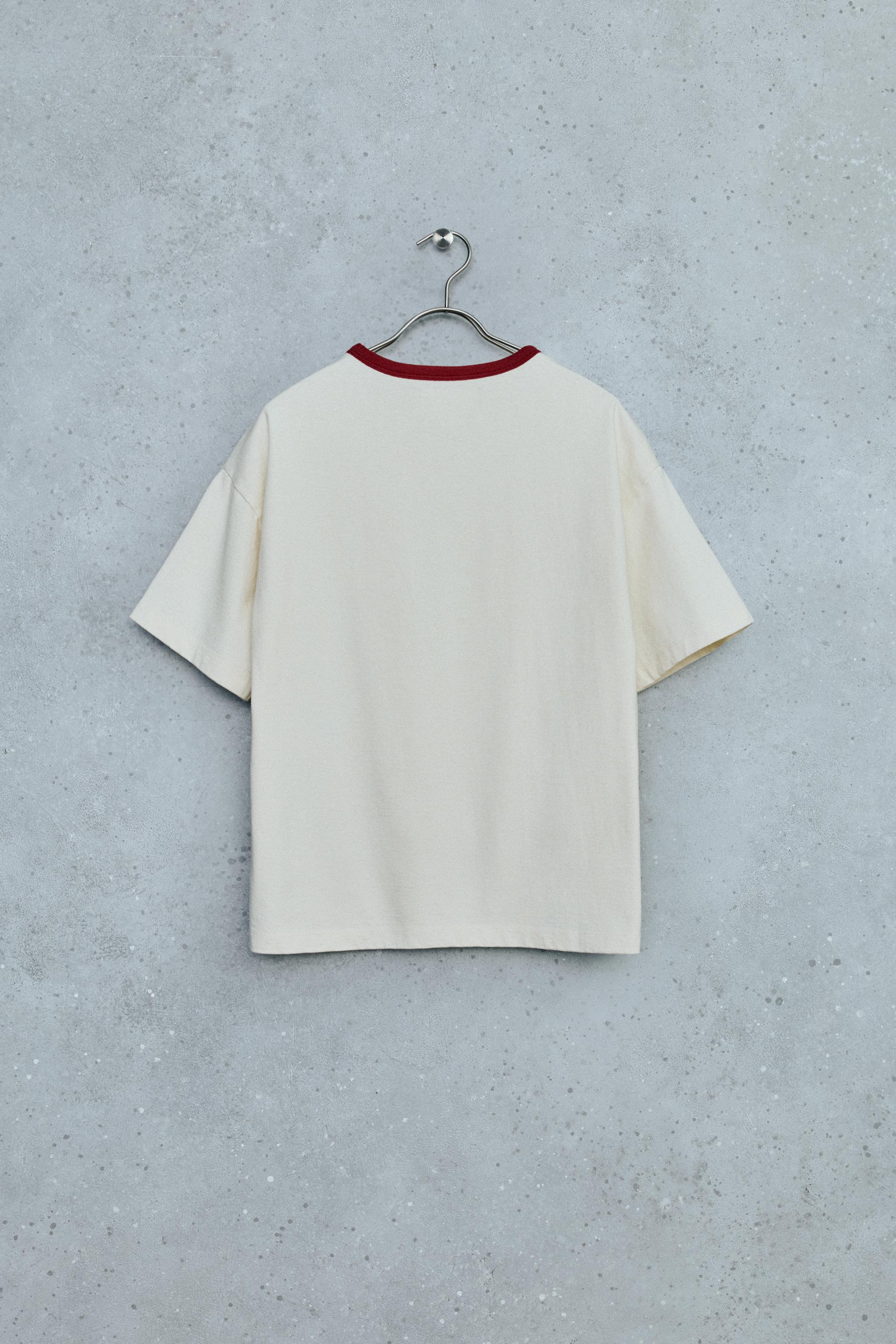 Детские футболки Zara STORIESZ - CONTRAST NECK T-SHIRT — фото 3