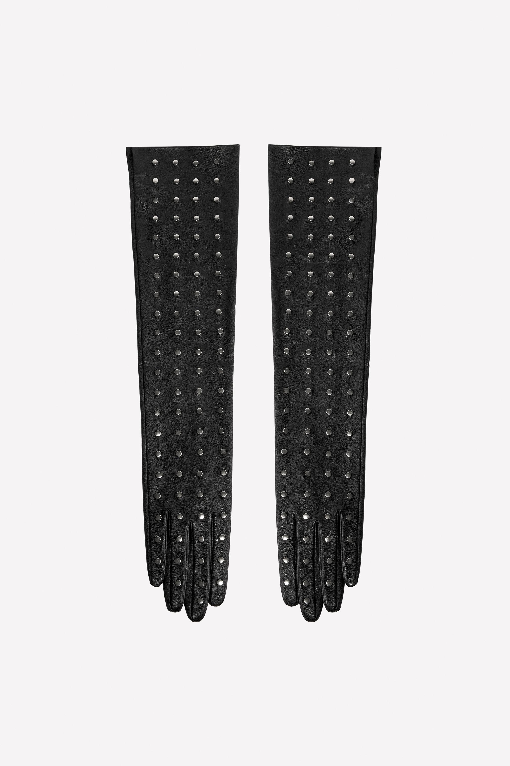 ユスポン LEATHER GLOVES WITH STUDS LUDOVIC DE SAINT SERNIN x ZARA - Black