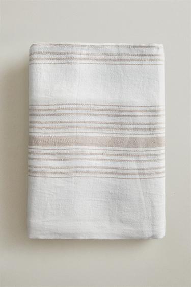 STRIPED LINEN THROW - Ecru by Zara - Image 4