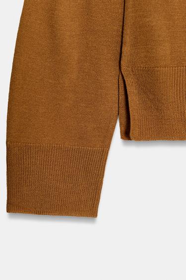 PULL EN MAILLE FINE - Moutarde de Zara - Image 8