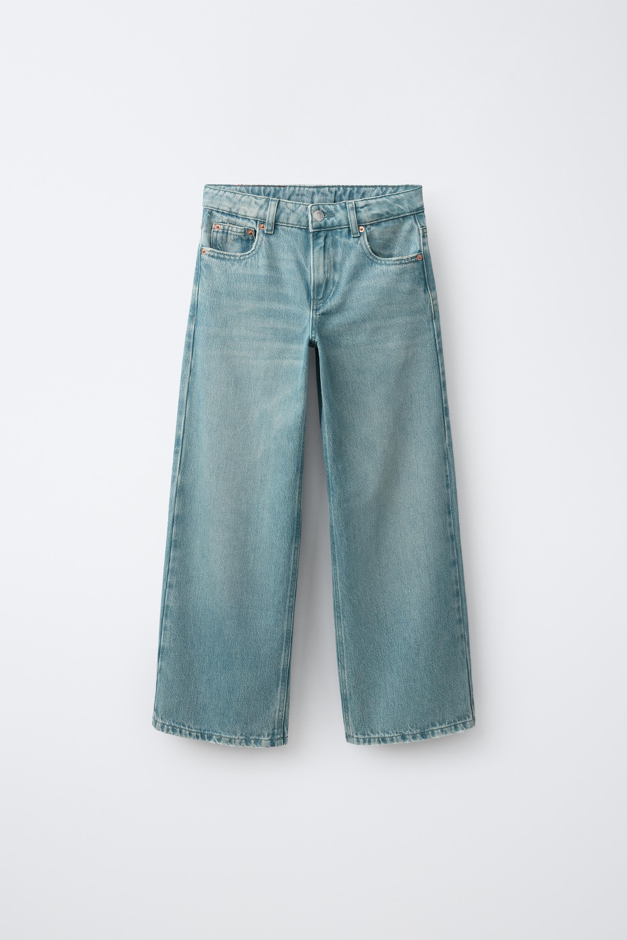 STAR PATCH WIDE-LEG JEANS - Petrol blue | ZARA United States