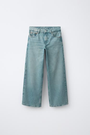 JEANS WIDE LEG PARCHE ESTRELLA - Petróleo de Zara