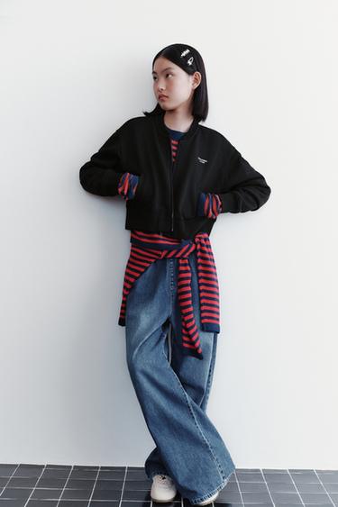 Zara 慢跑標語運動衫 - 黑色