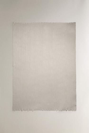 FRINGED SOFT THROW - Blue / Grey by Zara - Image 0