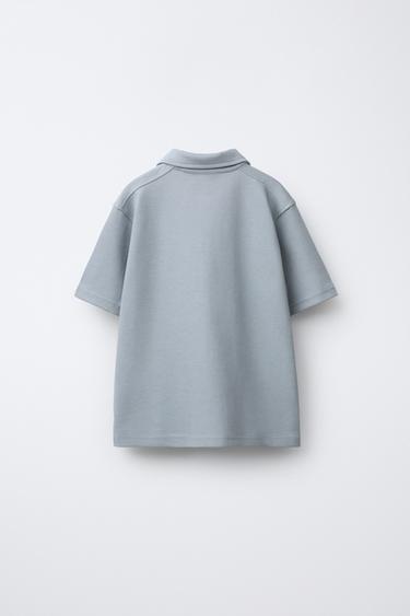 ENSEMBLE INTERLOCK PIQUÉ POLO ET PANTALON - Gris perle de Zara - Image 2