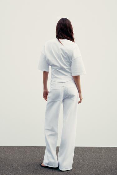 T-SHIRT TAILLE AJUSTÉE - Blanc de Zara - Image 3