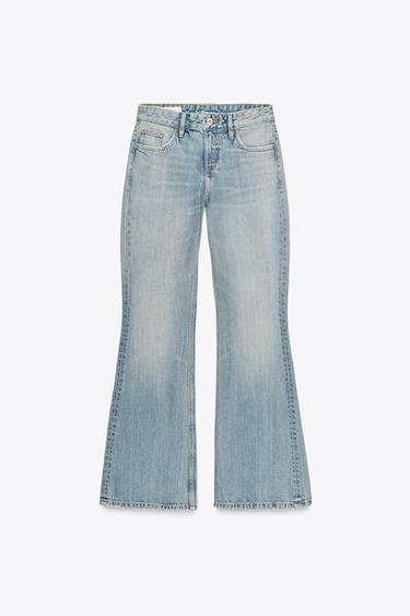Zara TRF LOW RISE FLARE JEANS - Light blue