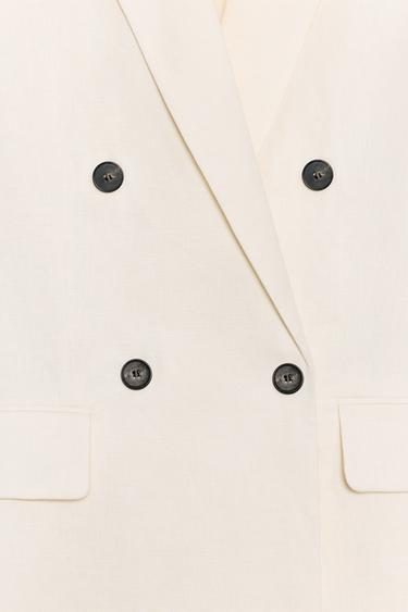 VESTE EN LIN À MANCHES COURTES ZW COLLECTION - Écru de Zara - Image 8