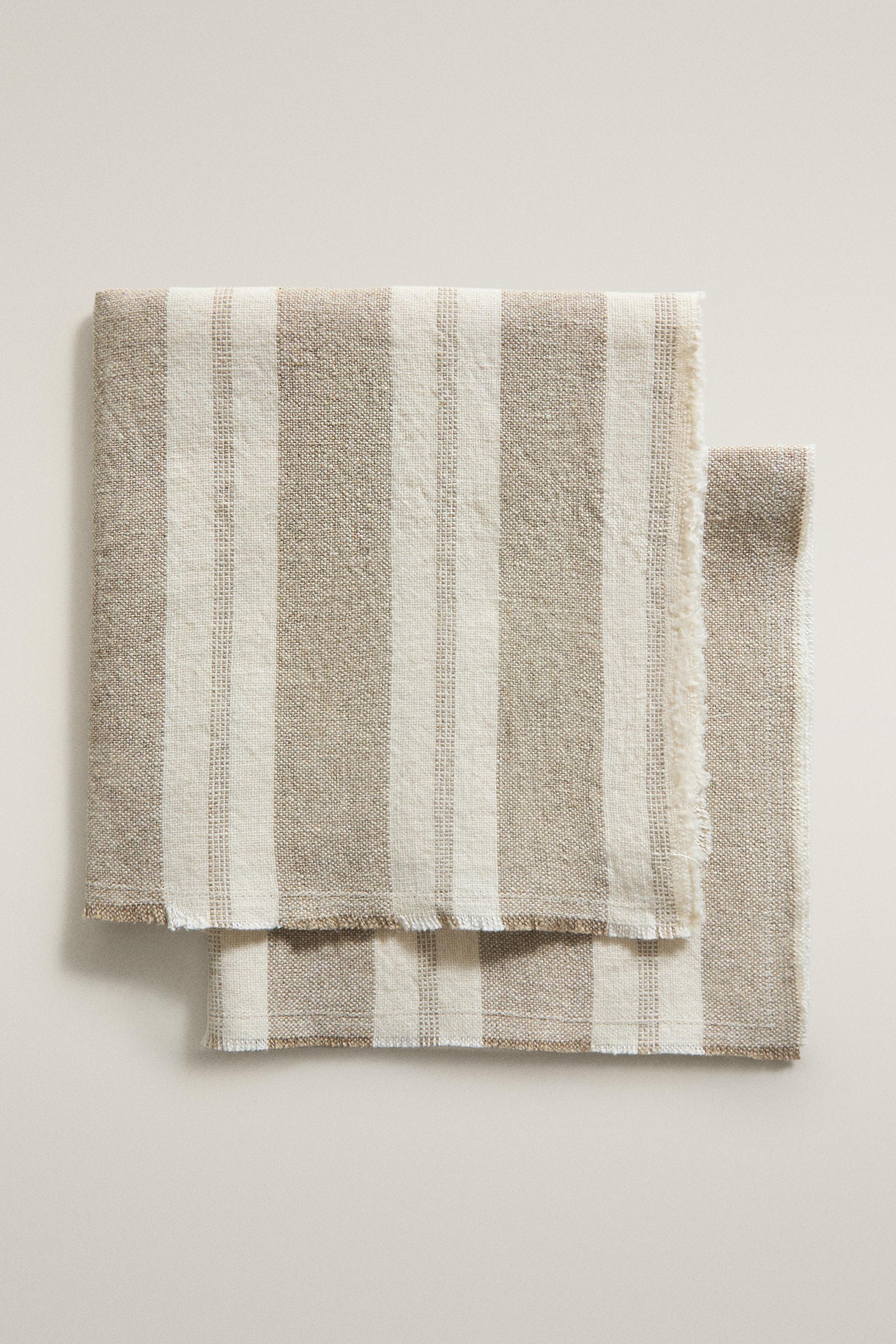 HEAVYWEIGHT LINEN STRIPED NAPKINS (PACK OF 2)