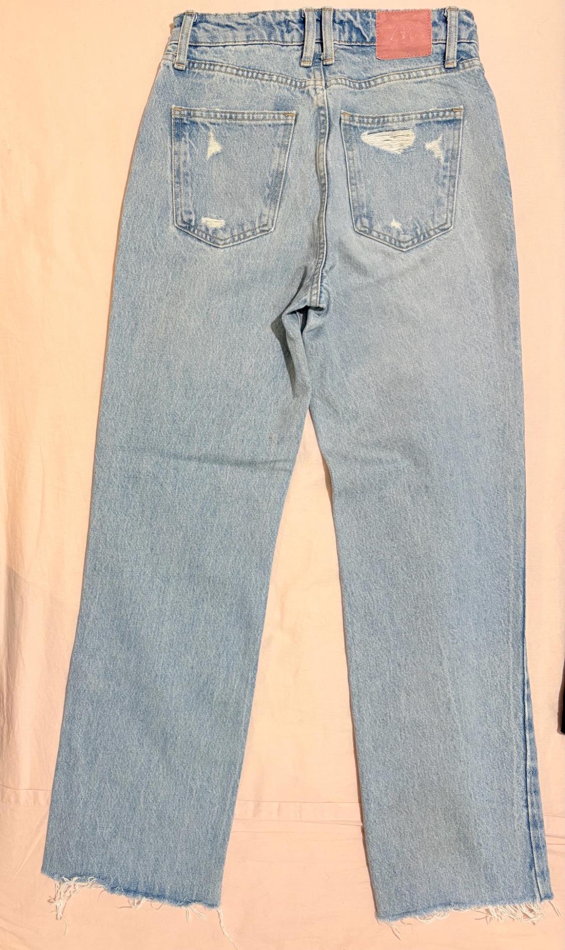 Z1975 RIPPED HIGH WAIST STRAIGHT JEANS - Image 2