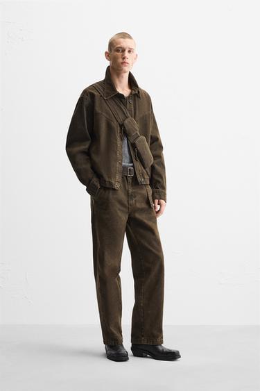 LIMITED EDITION RELAXED BELT JEANS - Brown by Zara