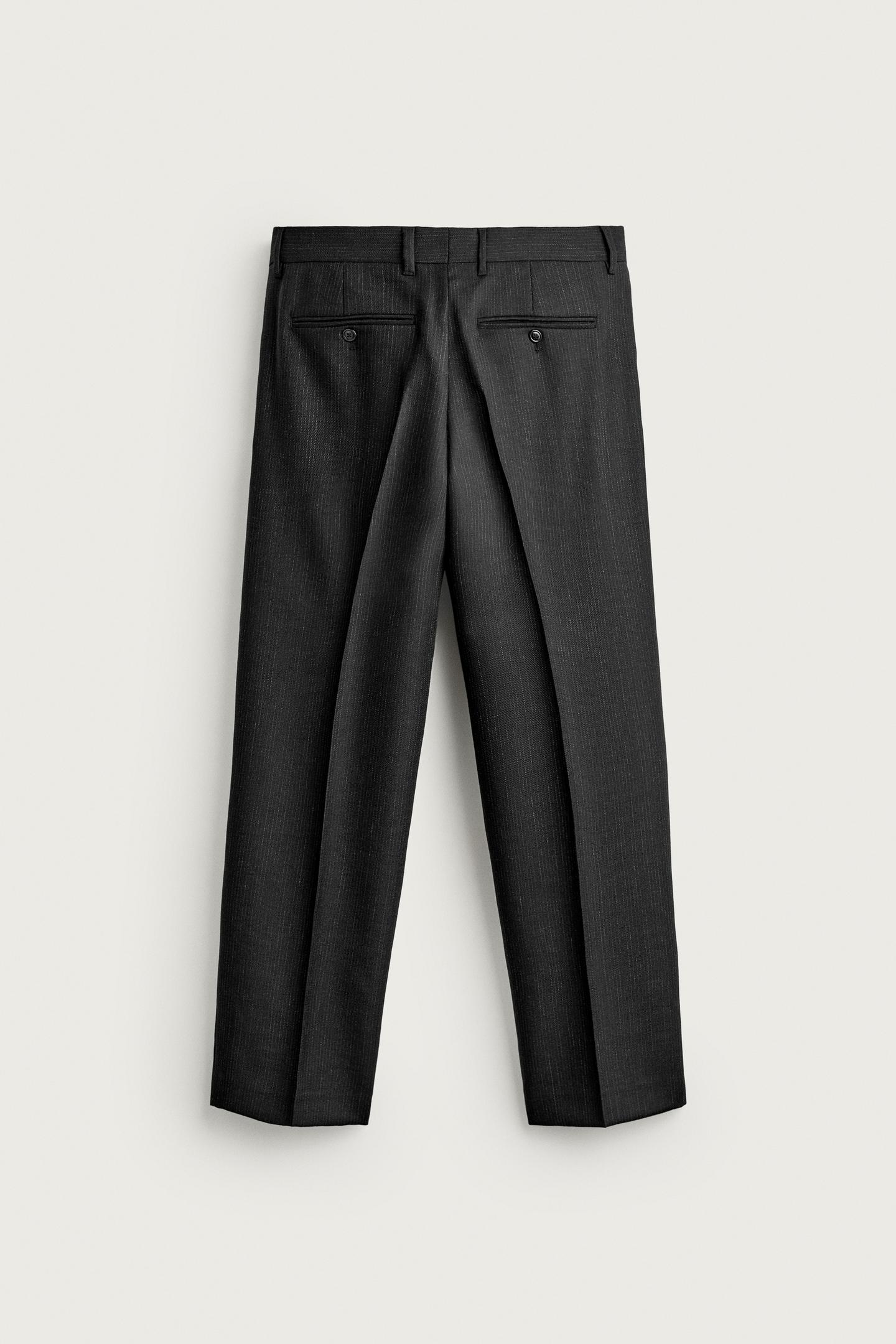 Мужские брюки Zara 100% Wool Manteco® Suit, цвет: Антрацитовый серый — фото 6