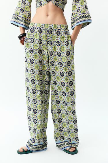 PANTALON LARGE IMPRIMÉ - Multicolore de Zara - Image 1