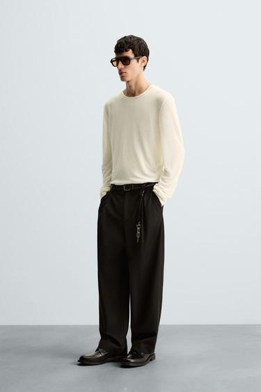 SEMI-SHEER TEXTURED T-SHIRT - Ecru by Zara - Image 3