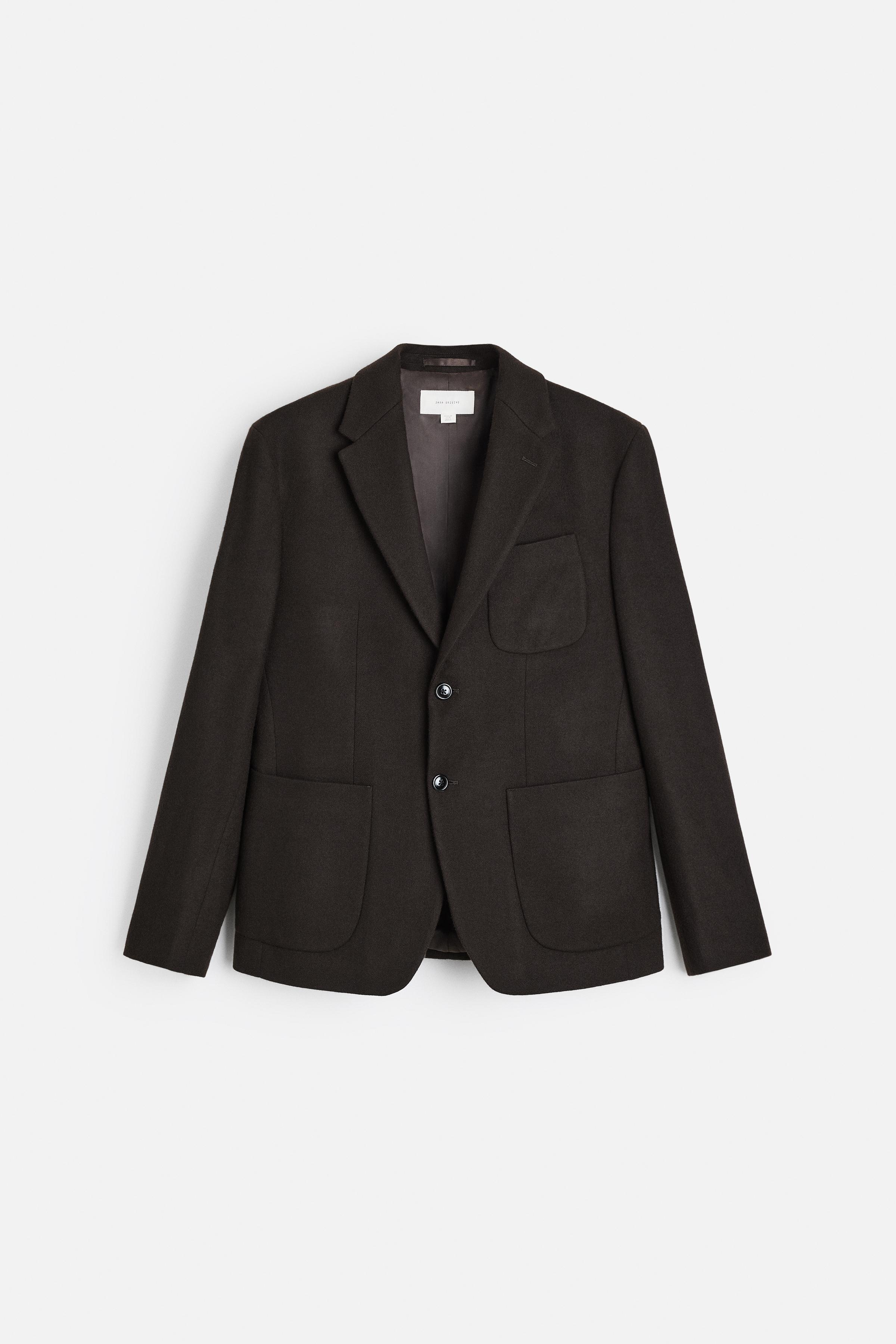 MANTECOフランネルウール混ブレザー - ダークブラウン | ZARA MANTECOフランネルウール混ブレザー - ダークブラウン | ZARA