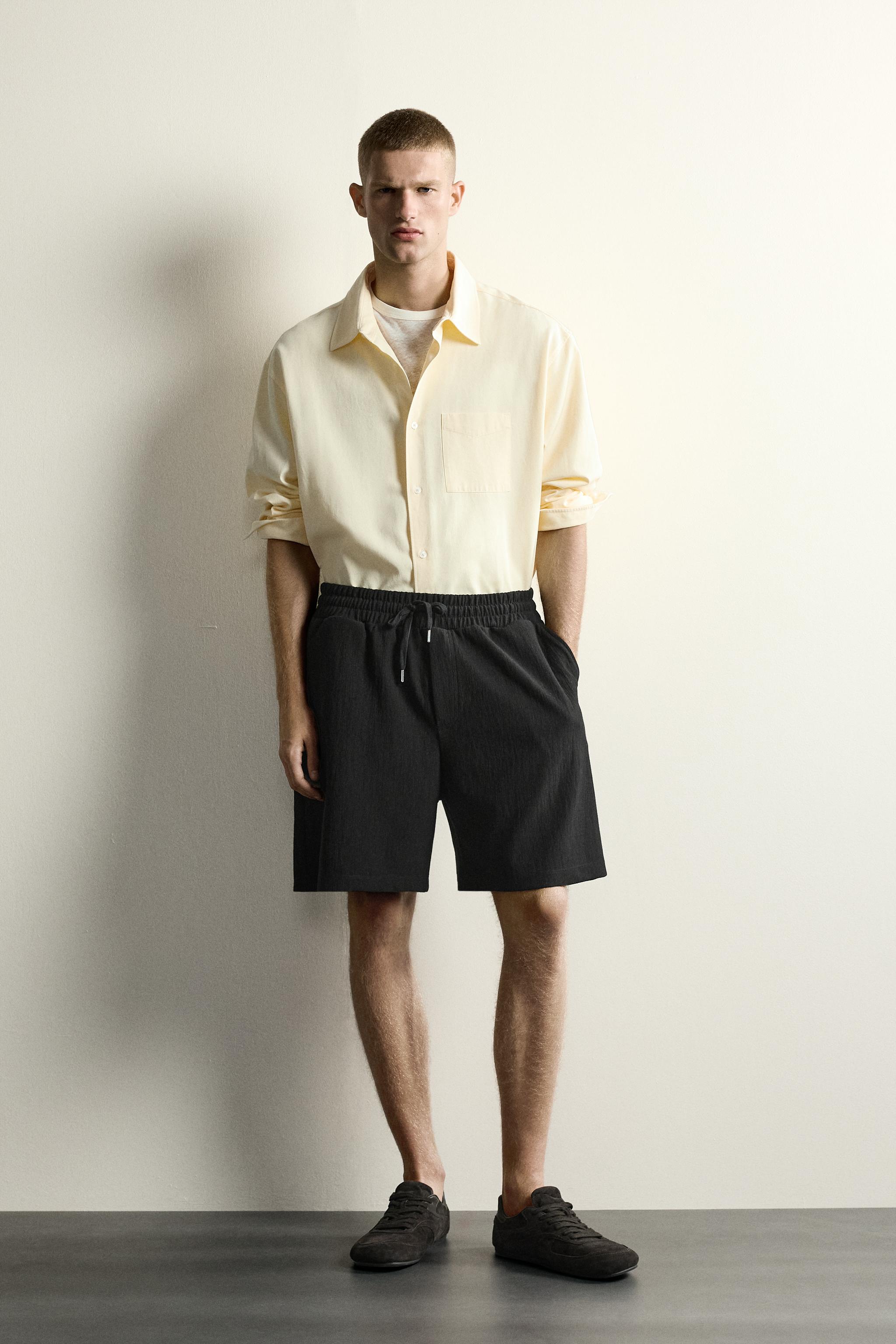 TEXTURED JOGGER SHORTS