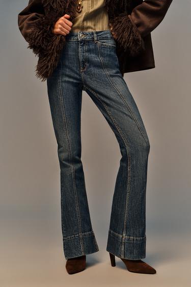 JEAN Z1975 ÉVASÉ TAILLE MOYENNE NERVURE - Bleu / Vert de Zara - Image 1