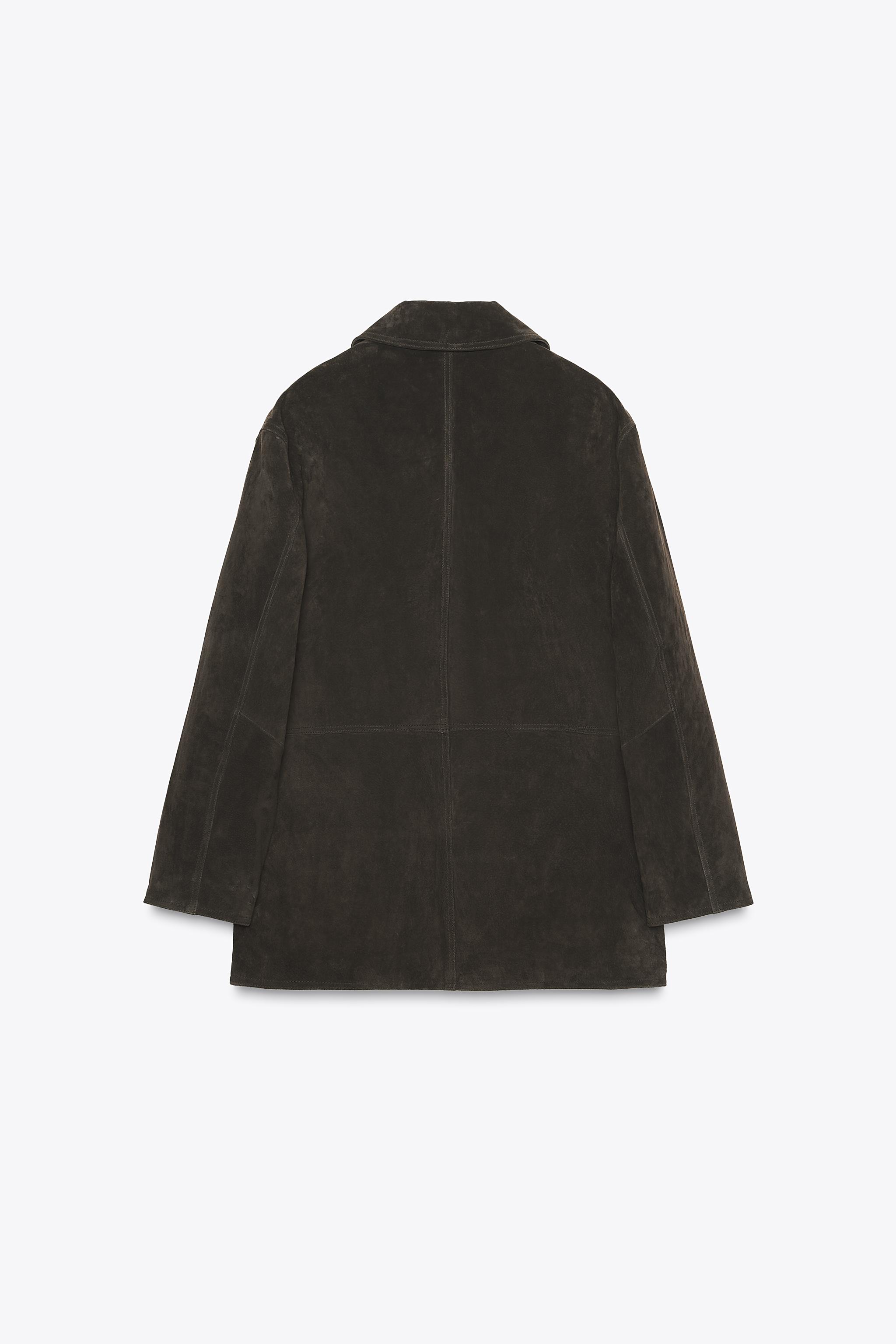 Zara Faux Suede Biker Jacket Zara Black Suede Coat 100% SUEDE