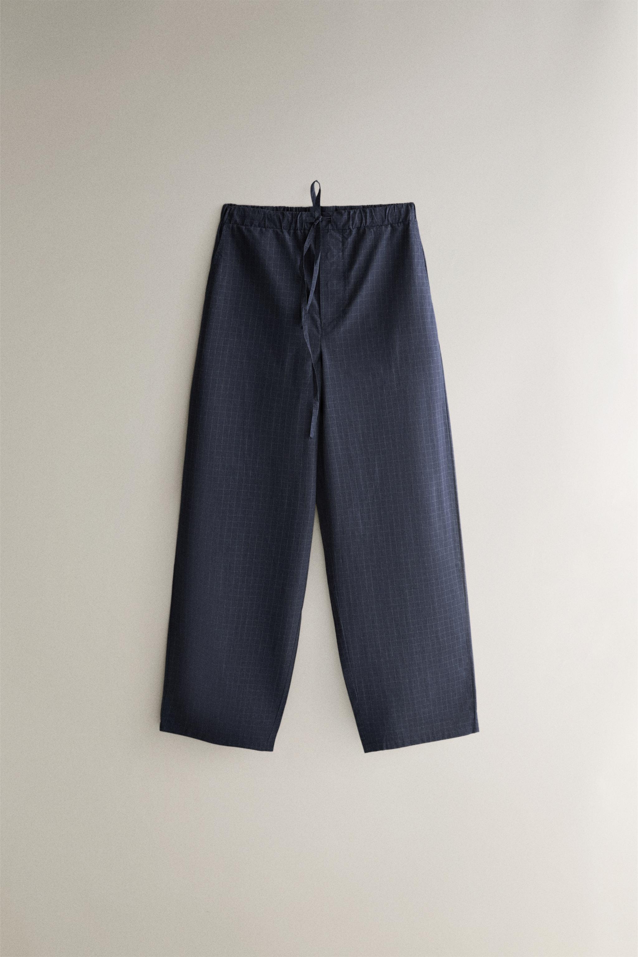 COTTON CHECK TROUSERS