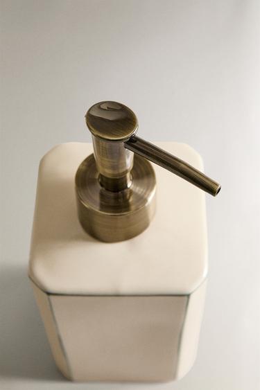 DISTRIBUTEUR SAVON OCTOGONAL - Vert / Écru de Zara - Image 1