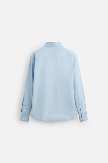 POPLIN SHIRT - Sky blue by Zara - Image 6
