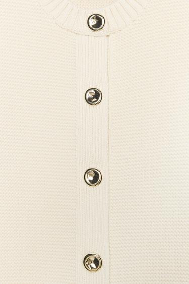 GOLD BUTTON KNIT WAISTCOAT - Ecru by Zara - Image 7