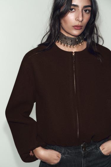 SOFT BOMBER JACKET - Brown by Zara - Image 4