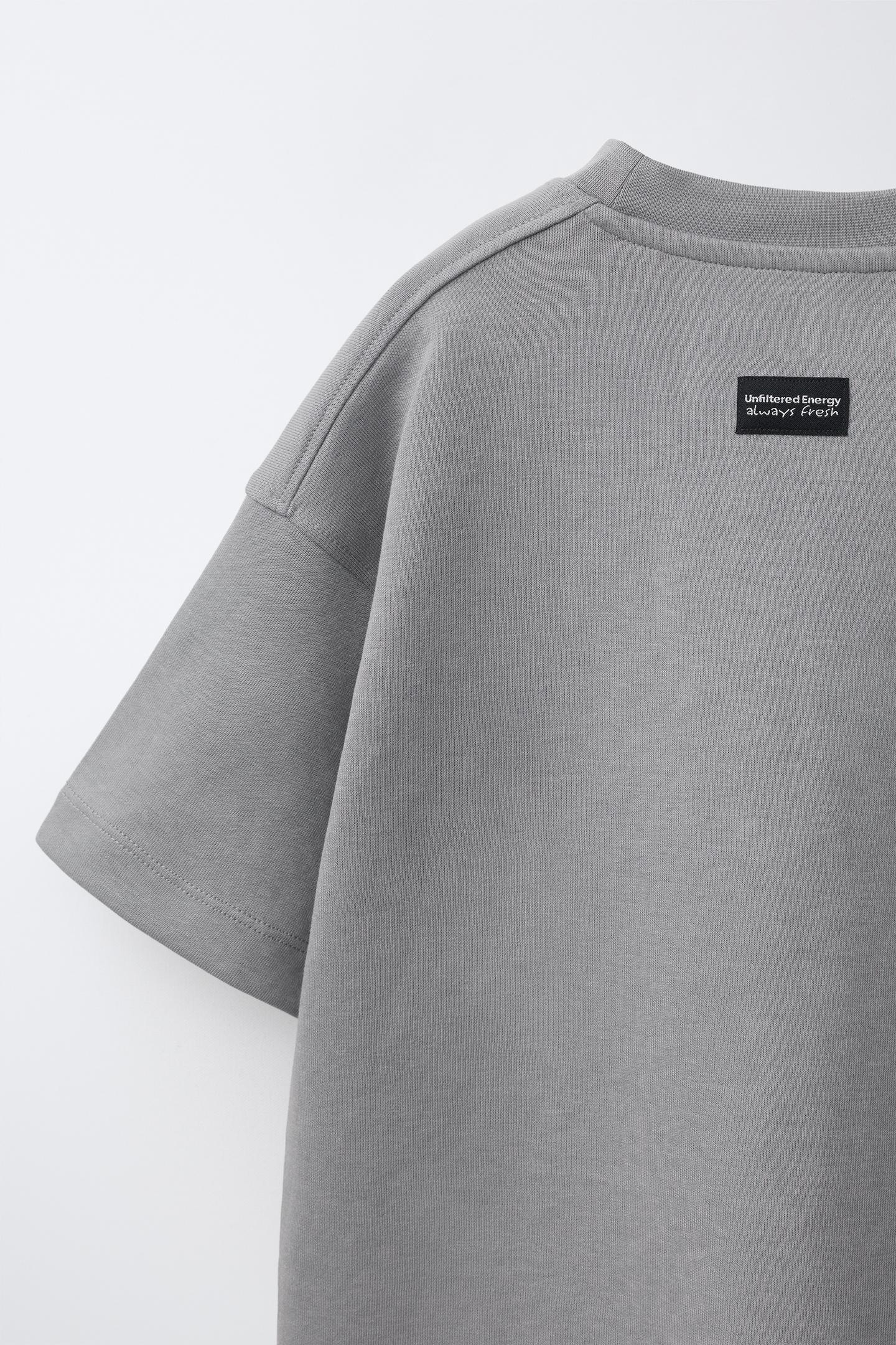 Детские комплекты Zara Interlock T-SHIRT and Bermuda Set, цвет: Серый меланжевый — фото 9