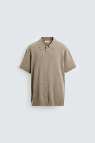 POLO PUNTO CANALÉ - tostado de Zara