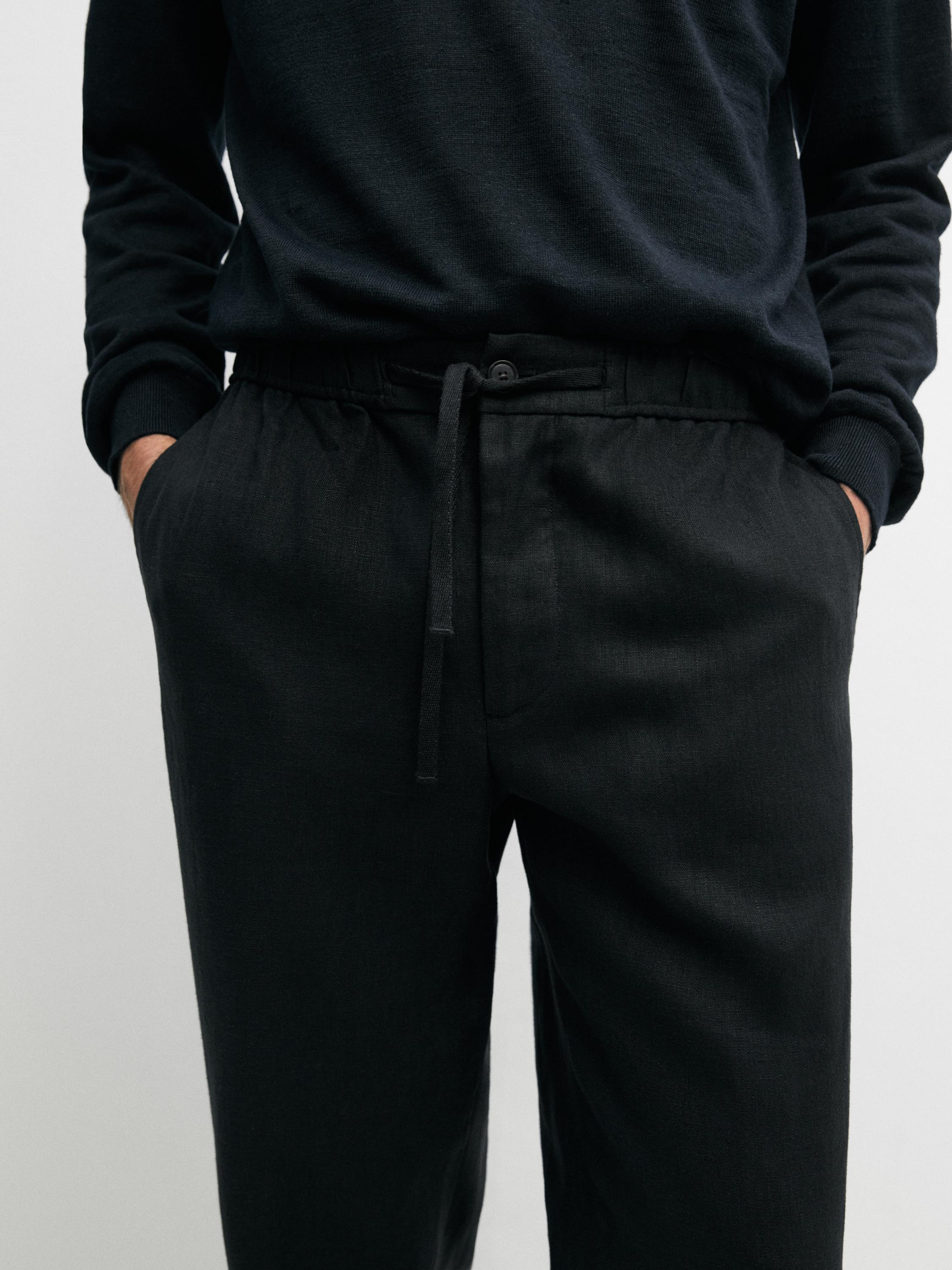 Linen jogger fit pants