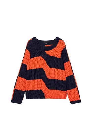 GESTREIFTER OVERSIZE-STRICKPULLOVER - Bunt von Zara - Bild 0