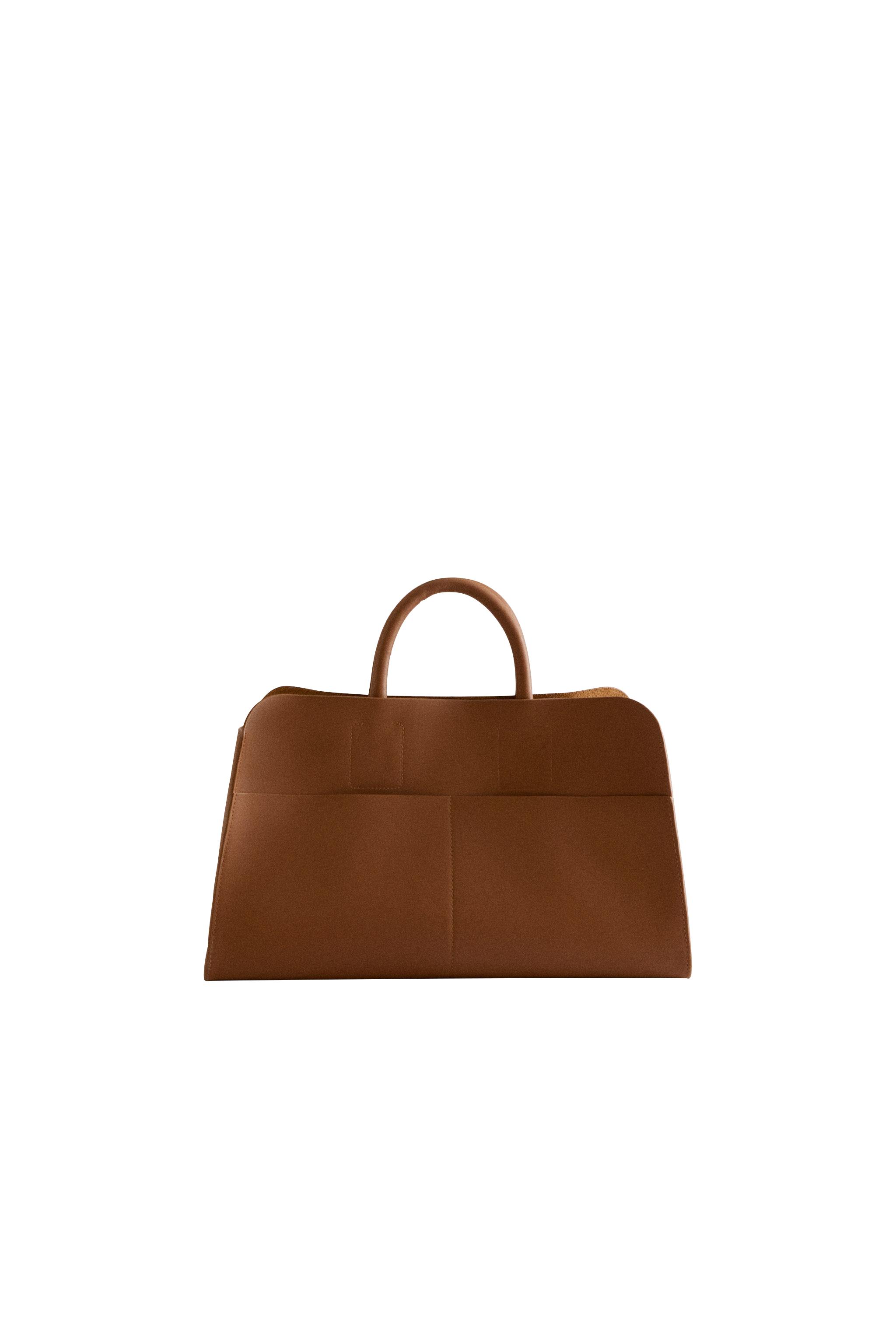 LEATHER MINI TOTE BAG - Brown | ZARA United States